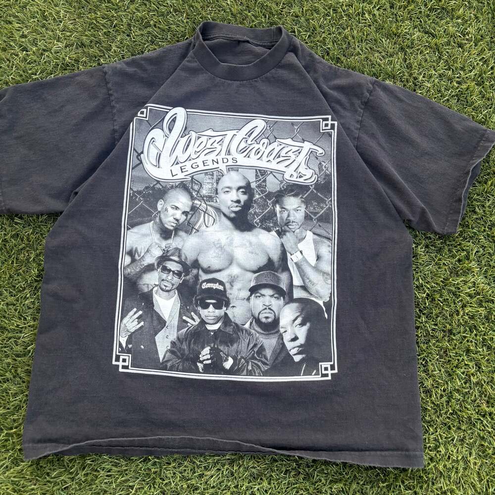 West Coast Legends Shirt Mens XL Black Short Sleeve Tupac Snoop Icecube